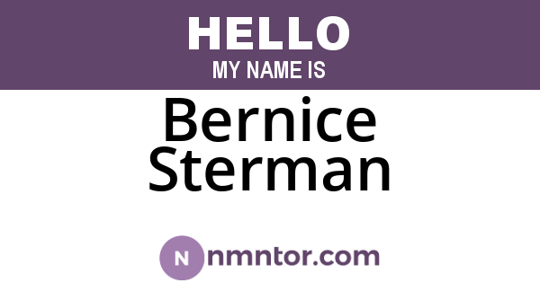 Bernice Sterman