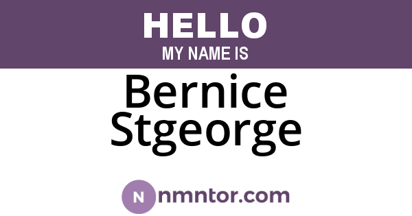 Bernice Stgeorge