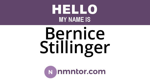 Bernice Stillinger