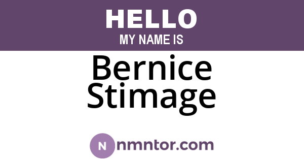 Bernice Stimage