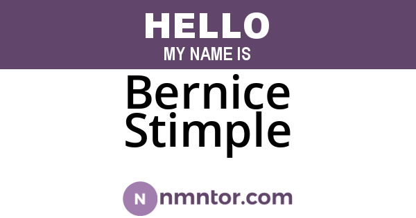 Bernice Stimple