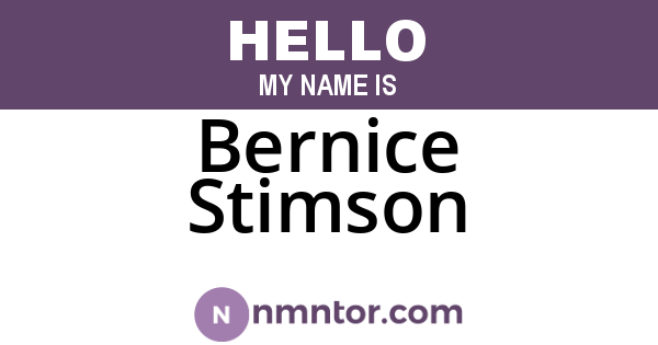 Bernice Stimson