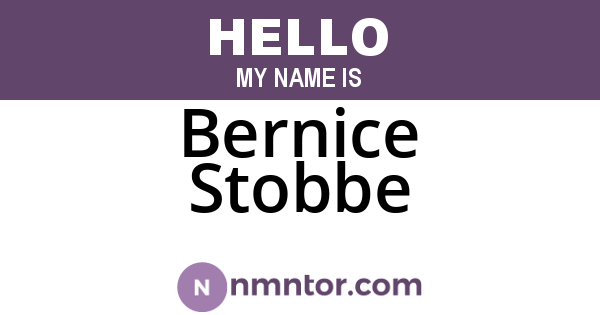 Bernice Stobbe