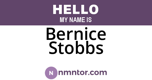 Bernice Stobbs