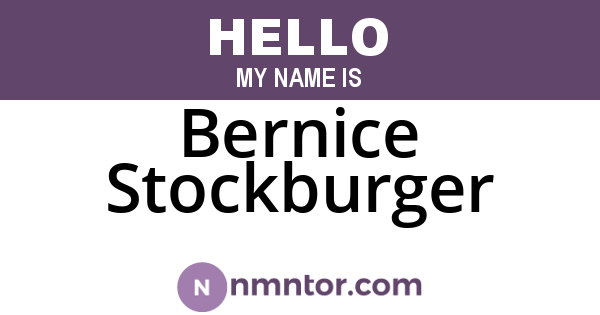 Bernice Stockburger