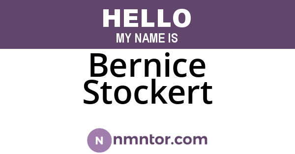 Bernice Stockert