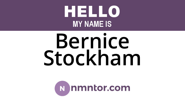 Bernice Stockham