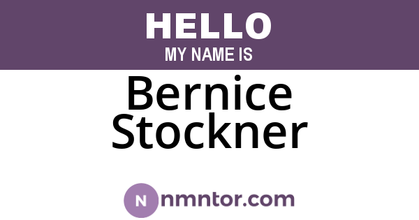 Bernice Stockner