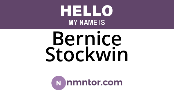 Bernice Stockwin