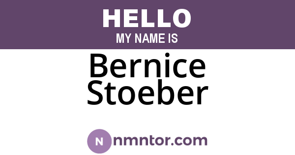 Bernice Stoeber