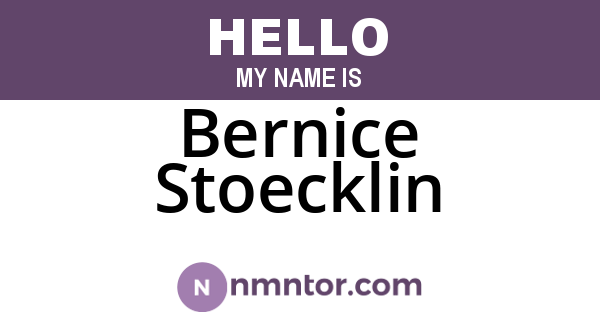 Bernice Stoecklin