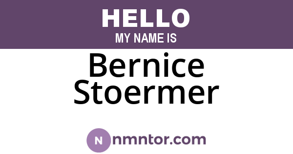 Bernice Stoermer