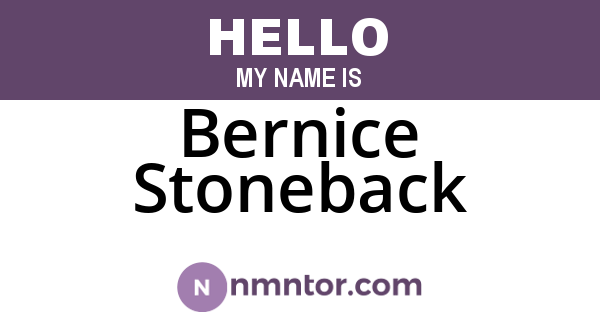 Bernice Stoneback