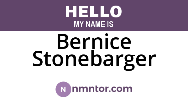 Bernice Stonebarger