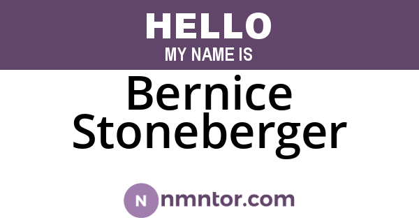 Bernice Stoneberger