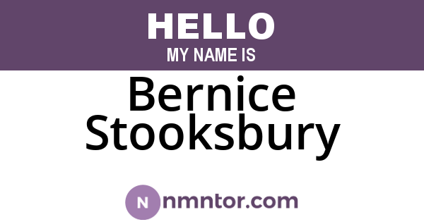 Bernice Stooksbury