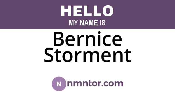 Bernice Storment