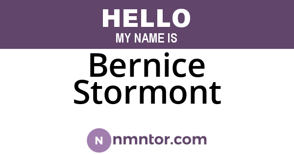Bernice Stormont