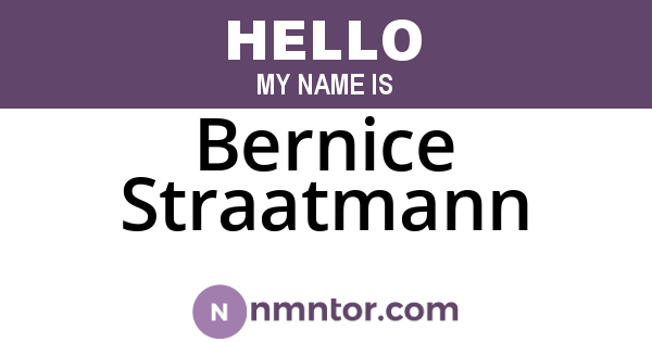 Bernice Straatmann