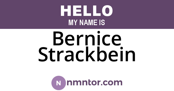 Bernice Strackbein