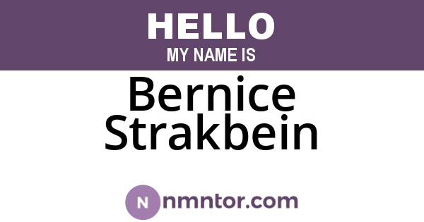 Bernice Strakbein