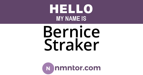Bernice Straker