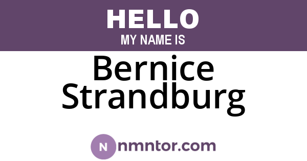 Bernice Strandburg
