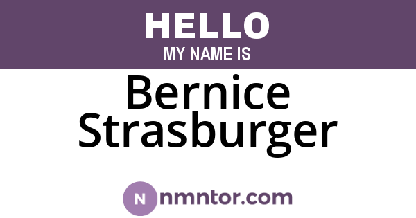 Bernice Strasburger