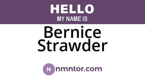 Bernice Strawder