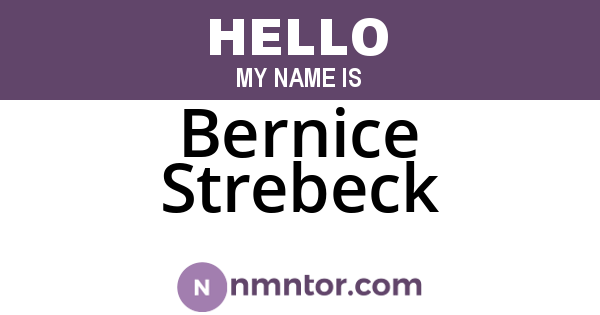 Bernice Strebeck