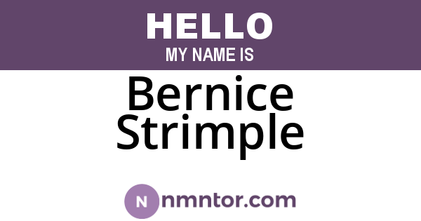 Bernice Strimple