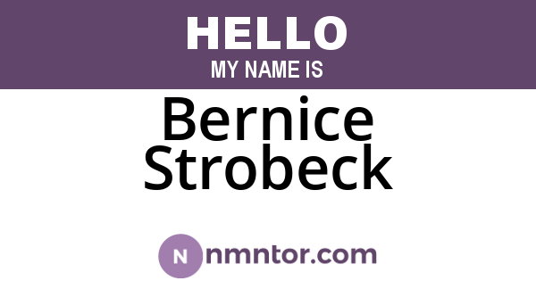 Bernice Strobeck