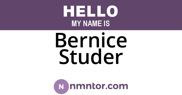 Bernice Studer