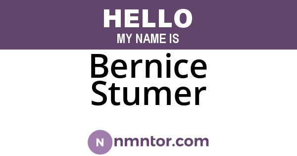 Bernice Stumer