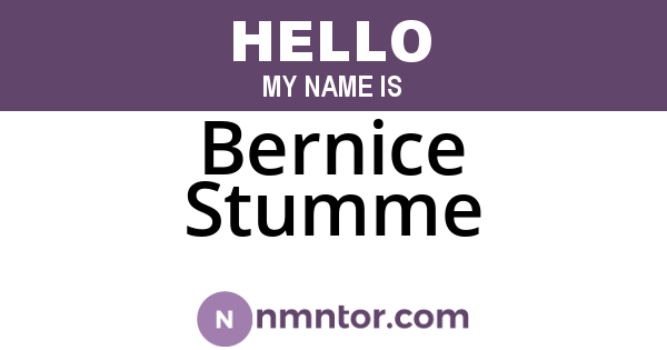 Bernice Stumme