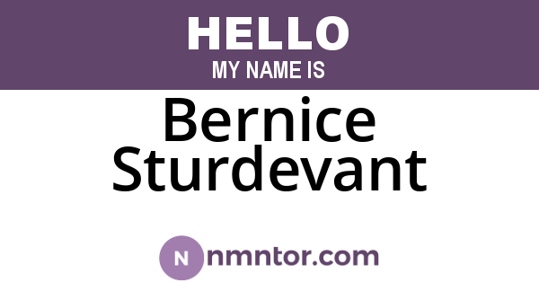 Bernice Sturdevant
