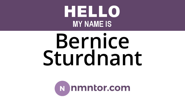 Bernice Sturdnant