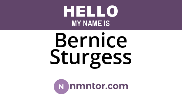 Bernice Sturgess