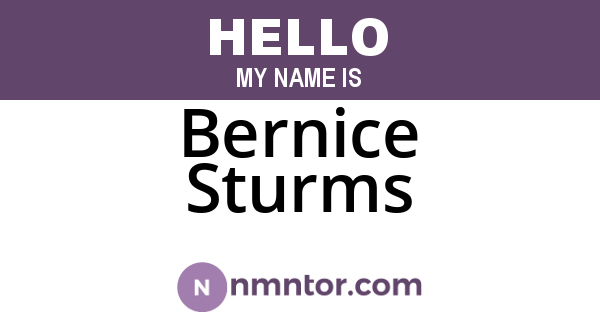 Bernice Sturms