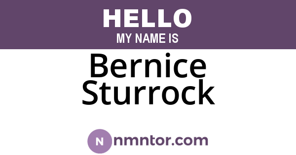 Bernice Sturrock