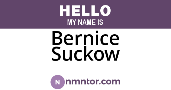 Bernice Suckow