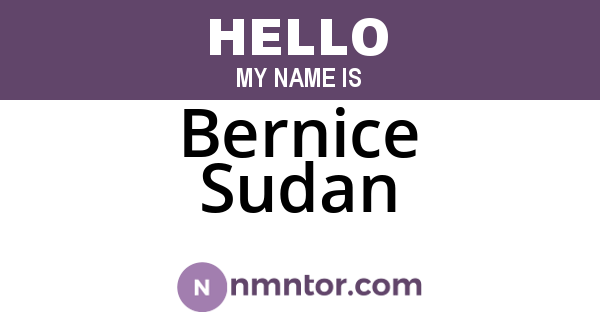 Bernice Sudan
