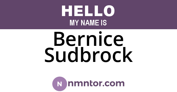 Bernice Sudbrock