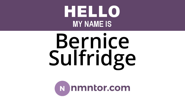 Bernice Sulfridge
