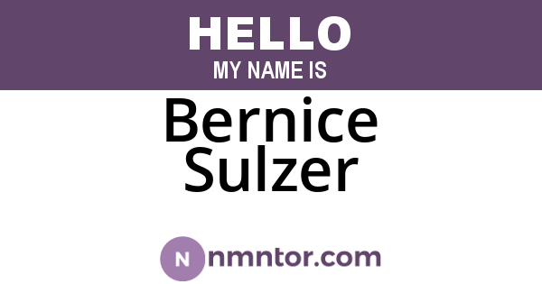 Bernice Sulzer