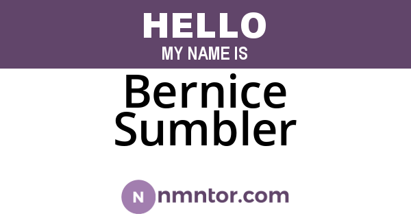 Bernice Sumbler