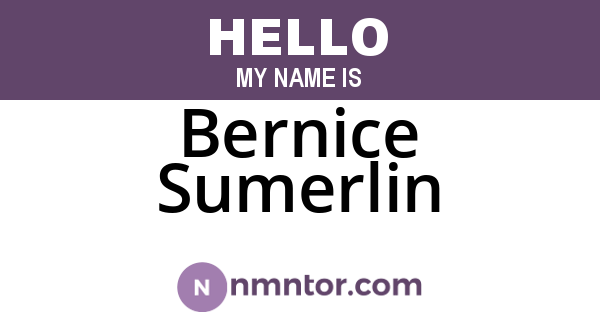 Bernice Sumerlin