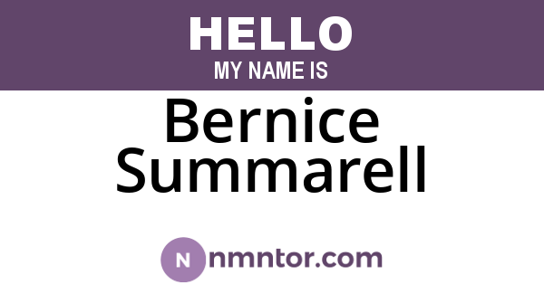 Bernice Summarell