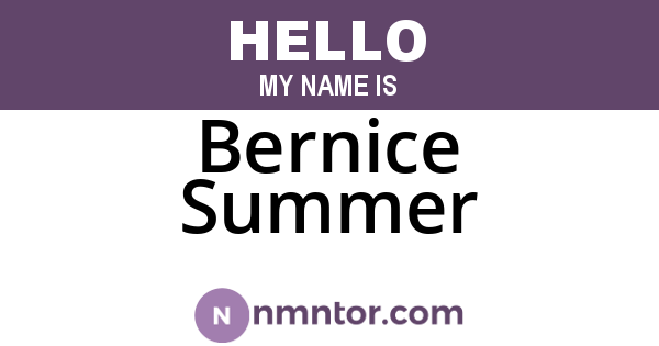 Bernice Summer