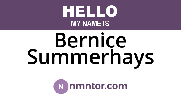 Bernice Summerhays